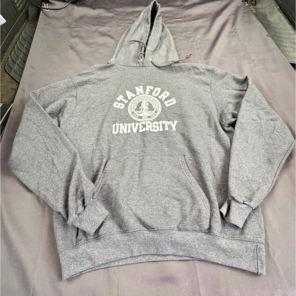 Champion Stanford Cardinal Gray Pullover Hoodie Sweatshirt, Size L